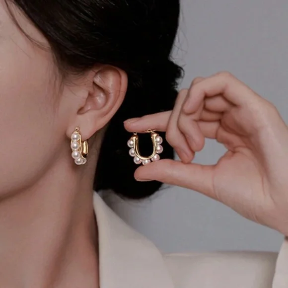 1 Pair Of Japanese And Korean Style Sweet And Gentle Elegant Pearl Earrings - Picture 2 of 4